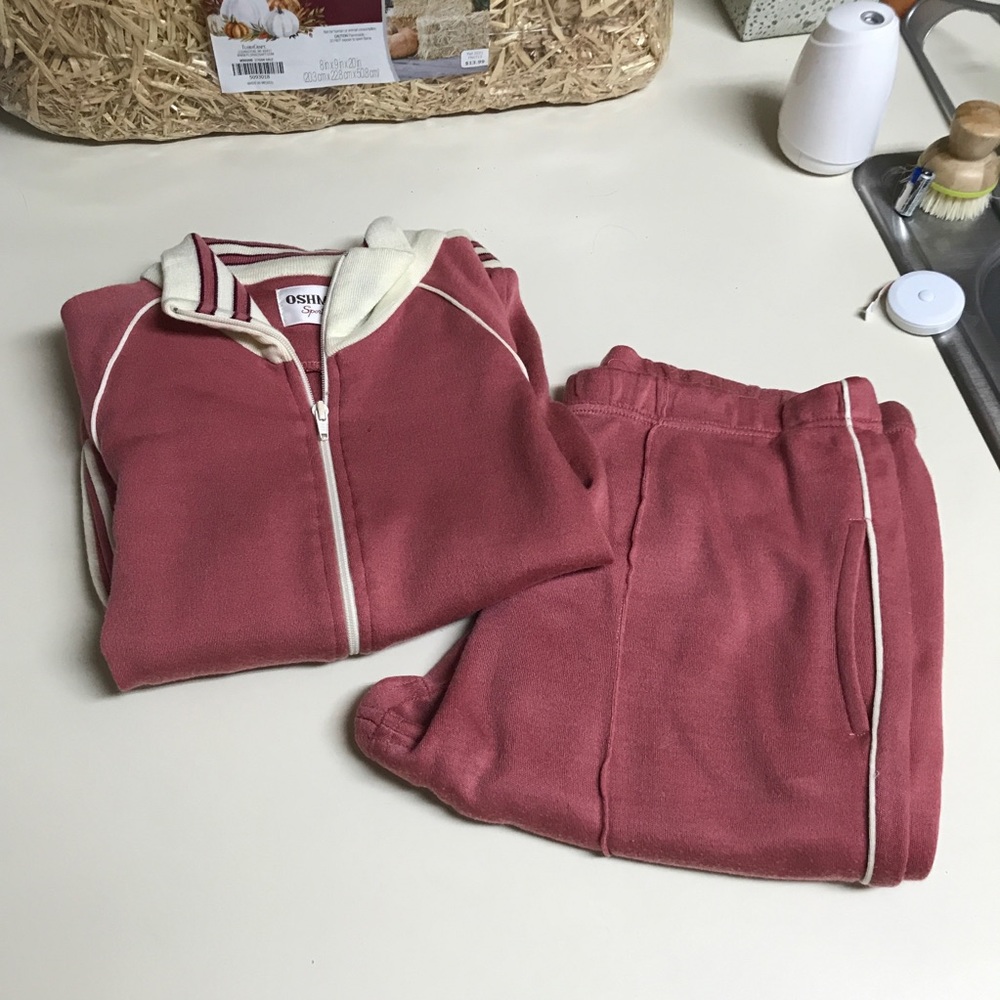 Vintage 70s Oshman's Sportswear Jumpsuit Track Pullover Sweatpants M Set